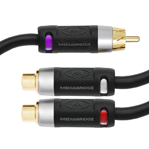 Mediabridge ULTRA Series RCA Y-Adapter (12 Inches) - 1-Male to 2-Female for Digital Audio or Subwoofer