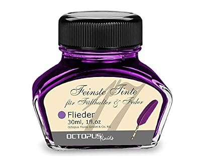 Octopus Encre de stylo-plume en verre d'encre, Encre d'écriture pour stylo plume, Stylo-plume encre Lilas 30ml encrier, Encre de calligraphie