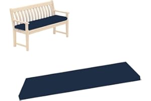 Maria Luxury Bedding & Linen Waterproof Bench Cushion Pads for Garden Furniture Patio Furniture Chair Padding Comfortable and Removable 2 3 4 Seater Outdoor and Indoor (2 Seater, Navy)