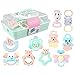 Produktbild HSKB Baby Greiflinge, Silikon Babyrassel Beißring Spielzeug Babys Zahnungshilfe Zahnen für Neugeborene Baby Silikon-Sauger -BPA-frei 10Pcs