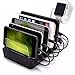 Produktbild YOUKUKE USB Ladestation Dock 6-Port Multi USB Ladestation mit QC3.0 Ladegerät Kompatibel mit Android und IOS System (Schwarz)