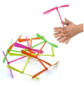 IMTION  ( Pack of 10 Pcs ) Air Flying Toys Plastic Propeller Outdoor Flying Toy Multi Color Birthday Return Gift for Kids Boys and Girls