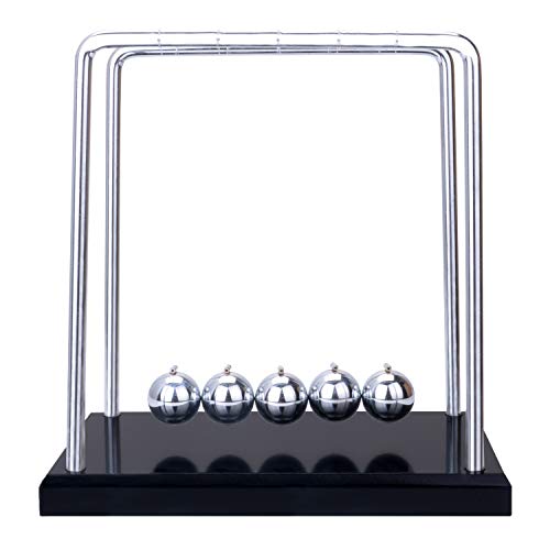 Preisvergleich Produktbild kuaetily Newton Kugelstoßpendel Groß Newton Pendel Kugelspiel mit Sockel 18cm