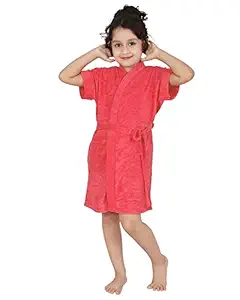 Be You Boys and Girls Cotton Solid Bath Robe (Peach, 11-13 Yrs)