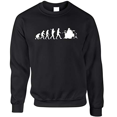 Tim and Ted Musicista Felpa Evoluzione di Un Batterista Black S