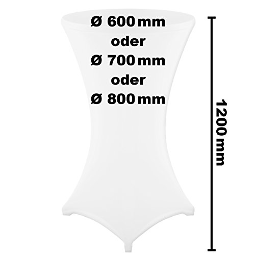 Gräfenstayn Stehtischhusse in verschiedenen Farben und 3 versch. Größen Ø60 cm • Ø70 cm • Ø80 cm (Weiß, Ø70) - 3