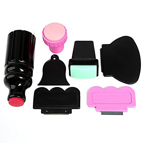 Manicure Large Small Double Ended Stamper & Scraper Nail Art Stamping Plate Image Tool