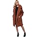 Produktbild Jacke FORH Damen Winter Lang Jacke Mantel Frauen Warm Faux Fell jacke Mode schön Cardigan Windbreaker Parka Outwear Chic longblazer Überzieher (S, Braun)