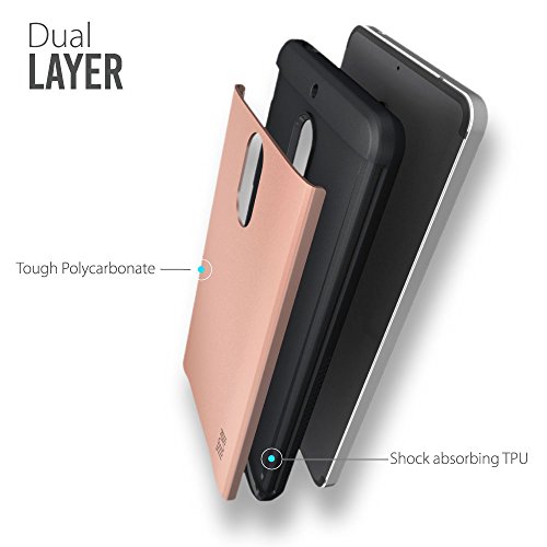 Nokia 6 Funda  Caja protectora TUDIA MERGE TAREA PESADA Protecci  n EXTREME de doble capa para Nokia 6  Oro Rosa 