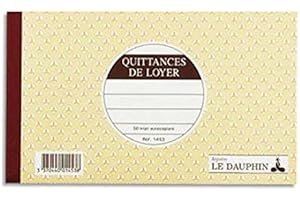 VISIODIRECT Lot de 5 Carnets quittance de loyer à souche 12,5x21cm 50 feuillets autocopiants tripli