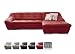 Produktbild Cavadore Leder-Sofa Lucas / Schlafsofa in Echtleder mit Steppung / Longchair rechts / Inkl. Bettfunktion und Bettkasten / Größe: 287 x 81 x 165 (BxHxT) / Leder rot