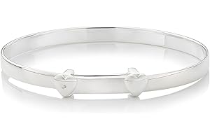 Molly Brown London Sterling Silver My First Diamond Expandable Baby Bangle. Christening Bangle | Baby Jewellery | Baby Keepsake | Baby Shower Gift​​​​