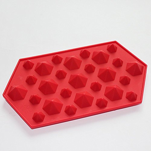 Allforhome 3d Diamanten Gem kühle Ice Cube Schokoladen-Seifen-Behälter-Form-Fondant Silikon Formen - 3