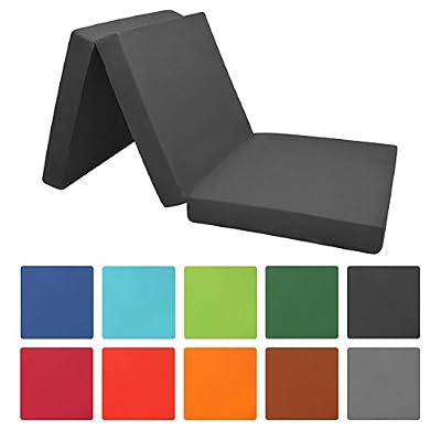 Beautissu Matelas pliant d'appoint Campix - Pouf pliable - 60 x 190 cm - Confortable lit d'invité - Futon - Noir