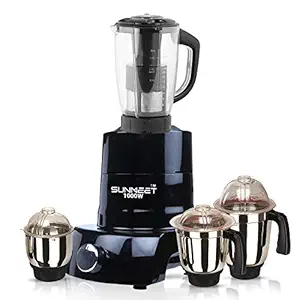Sunmeet prst.4 Jar 1000 Watts Black Mixer (1 juicer and 3 Steel Jars) Make in India 100% Copper.