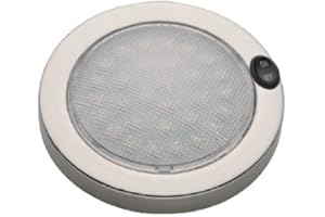 lighteu, Lampa sufitowa LED z przełącznikiem, 2,2 W 12 V (DC) 140 mm, stal nierdzewna 316, super łatwy montaż, do łodzi, żeglarzy, jachtów