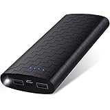 Sipu Power Bank 20000mAh Portable Charger Phone Charger External Battery with 2A Input Port, LED Lights and 2 Charging Ports for iPhone, iPad, Android, Samsung Galaxy and Other Devices, Black