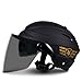 Produktbild JBHURF Motorradhelm männlich Sommer halb bedeckt leichte Sonnencreme atmungsaktiv Helm weibliche Doppelscheibe (Farbe : Black 1, größe : 54cm-62cm)