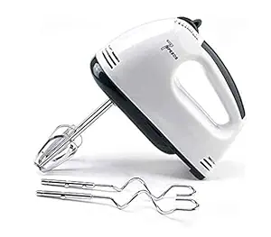 TWINSWA Egg Beater Hand Mixer Blender Electric 180W with 7 Speed Control Kitchen Mixer Handheld with Chrome Beater and Dough Hook Stainless Steel Attachments Mixer with 7 Speed Control