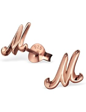 Ohrringe Sterling Silber 925/000rhodiniert, vergoldet rosa–Buchstabe M