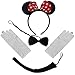 Produktbild Schwarz, Rot, Weiß Tupfen Minnie Mouse Ohren und Schwanz und Handschuhe