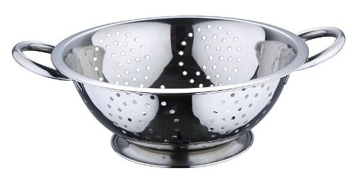 Edelstahl Küchensieb 28 cm (Seiher, Salatseiher, Salat-Schüssel, Nudelsieb, Sieb mit Griffen)