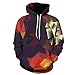 Produktbild Mesigu Ladies' Tops 3D Kreative Persönlichkeit Patternt Print Sweater Pullover Fleece Mit Kapuze Sweatshirt Ladies' Clothes (Farbe : T10, Size : KID2)
