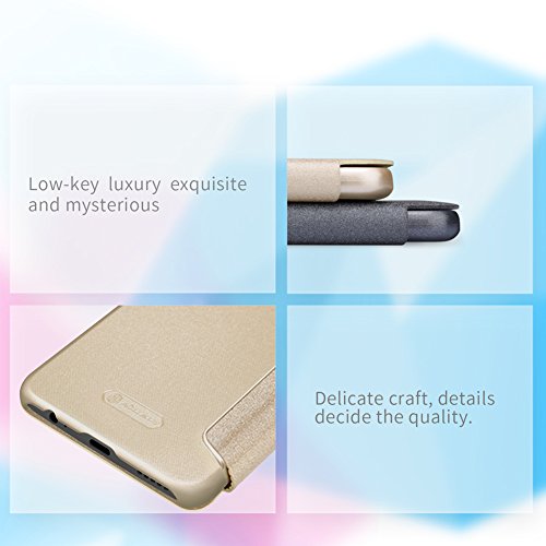 Nillkin Sparkle - Carcasa tipo funda libro protectora y antideslizante para OnePlus 5 - Dorado