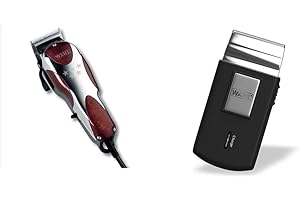 Wahl Magic Clip 5 Stars Series, Type STX Rasoio elettrico profesionale per capelli, red & Wahl 3615-0470 Mobile Shaver Rasoio Cordless, nero
