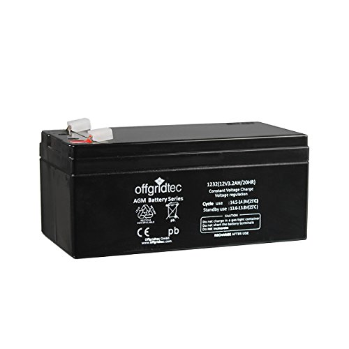 Offgridtec AGM Solar Batterie Extrem zyklenfest 3,2 Ah 20 Stünde 12 V, 2-01-001980