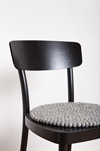 myfelt A-SA-018-036 Carl Filzkugel Sitzauflage/Stuhlauflage, Schurwolle, grau, 36 x 36 x 1.5 cm - 4