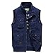 Produktbild TW-Herren Jacken, Mäntel & Westen TWISFER Jeansweste Ärmellose Baumwoll-Freizeitweste Freizeit Revers Multi-Taschened Herrenweste Country Clothing Bodywarmer Jacke aus Polycotton M-XXXXXXL