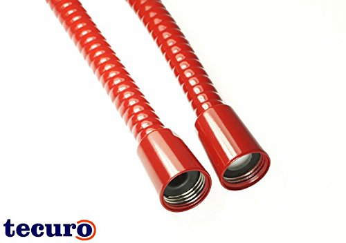 tecuro Kunststoff Brauseschlauch Duschschlauch rot 1,60 m (RAL 3003) - 2