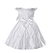 Cinda Satin Christening Party Dress+Headband White 9 - 12 Months