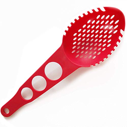 Home Servz Espumaderas,2 en 1 Colador para cuchara, pasta con herramienta medición, Servidor de espagueti de nilón, Filtro cocina,Desnatador cocina, Separador