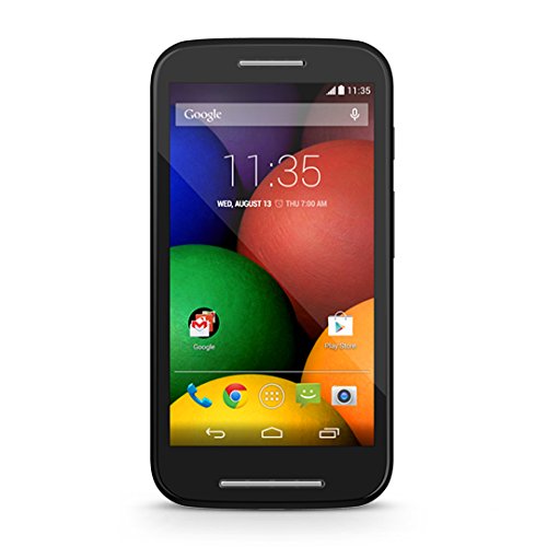 Motorola Moto E Smartphone, Display 4.3 pollici qHD, Processore Qualcomm Dual-Core 1.2GHz, Memoria 4GB, 1GB RAM, Fotocamera 5MP, Android 4.4.2 KitKat, Bluetooth, WiFi, Nero [Germania]