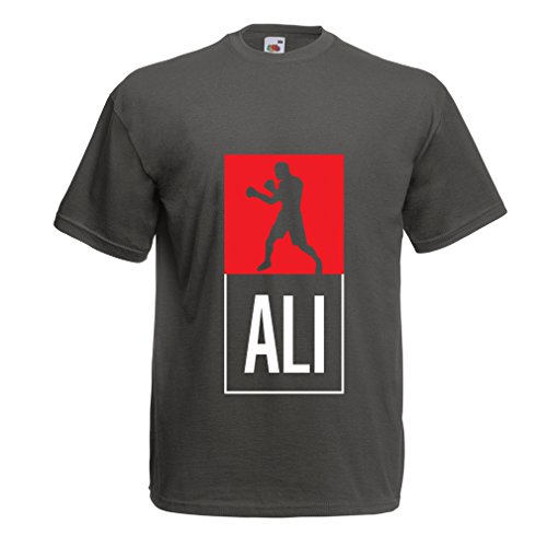 lepni.me Maglietta da Uomo La Boxe - in Stile Fight per la Formazione, Sport, Esercizio Fisico, Corsa, Vestiti di Fitness (Large Grafite Multicolore)