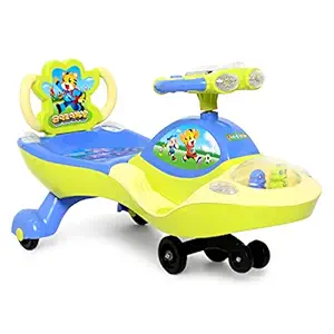 ehomekart galaxy - dx twist and swing magic car ride on for kids with double music and lights for boys & girls ( 1 year to 4 years)- Multi color