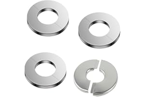 TOPHOMER 4 Pack Stainless Steel Pipe Covers, Wall Split Flanges Pipe Collars, No Drilling, Round Escutcheon Collar Rosette Cover for Shower Pipe Stove Faucet - 25MM