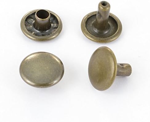 Hollow Rivets (DC),double-cap, Double Headed, Steel, 500 Piece - Antique, 9 mm