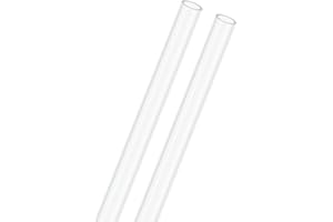 M METERXITY 2-Pack Clear Plastic Tube, 6mm[0.24"] ID x 8mm[0.31"] OD High Impact Rigid Polycarbonate Round Pipes for Water Plumbing/Lighting/Aquariums/Models, Plastic Tubing [305mm/12IN]