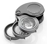 Verschiedene Vergrösserungen Schalenlupe, drei Lupen in einem Schalengehäuse (3x 5-fach)