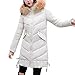Produktbild Damen mit Kapuze Baumwolle Jacke Mantel Frauen Winter Warme Langer Abschnitt Slim Fit Pelzkragen Winterjacke Daunenjacke Parka OutwearWeihnachten Ladenangebot (46EU=Tag 3XL, Weiß)