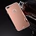 Produktbild iPhone 7 Plus Hülle,iPhone 8 Plus Hülle,iPhone 7 Plus/8 Plus TPU Hülle Spiegel,Leweiany Kreativ Make Up Mirror Spiegel Muster Glänzend Shiny Kristall Klar Durchsichtig Transparente Hülse HandyTasche Strass Rahmen Slim TPU und PC Handy Gehäuse Hülle Premium Protector Shell Slim Etui Schale Bumper Luxus Dame Mädchen Frau Schutzhülle Hardcase Hart Hülle Handyhülle Etui Case für iPhone 7 Plus/8 Plus 5.5 Zoll Silikon Backcover Tasche Case Spiegel Hülle Mirror Effect - Roségold