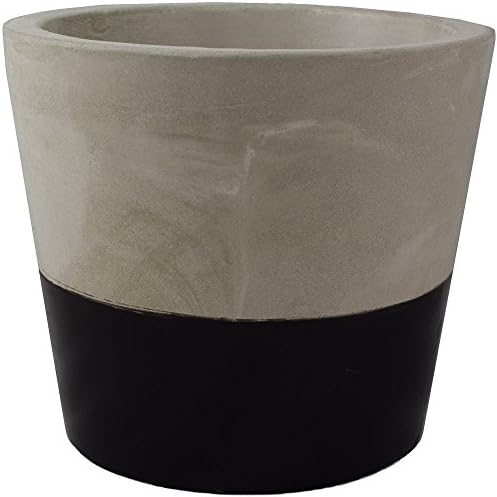 8cm Black Cement Planter - Decorative House / Office Indoor Lightweight Pot