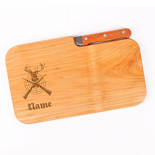 Cera & Toys® Frühstücksbrettchen mit Messer für Jäger mit Gravur