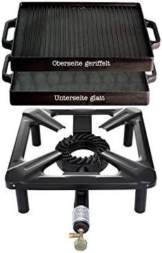 Hob without Safety Pilot with 8.5 KW power; dimensions: 30 x 30 x 15 CM and Gusseisengrillplatte CM