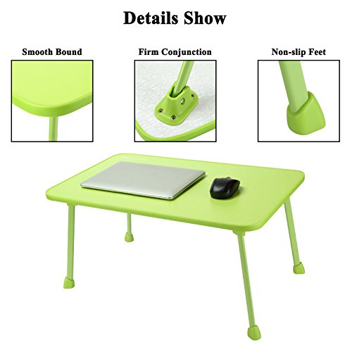 Große Bett Tablett nnewvante Laptop Schreibtisch Schoß Schreibtisch faltbar tragbare stehend Outdoor Camping Tisch, Breakfast Lesung Tablett Halter für Couch Boden Studenten Young Farbe - 4