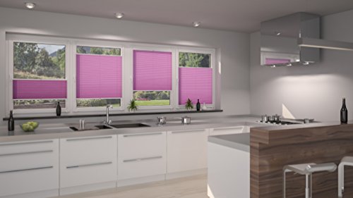 DecoProfi PLISSEE flieder, verspannt, Breite 70cm x 220cm (max. Gesamthöhe Fensterflügel), mit Klemmträger / Klemmfix / ohne Bohren - 7