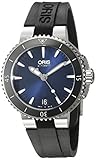 Oris Damen 'Aquis' Swiss Automatik Edelstahl und Gummi Taucheruhr, Farbe: Schwarz (Modell: 73376524135rs)